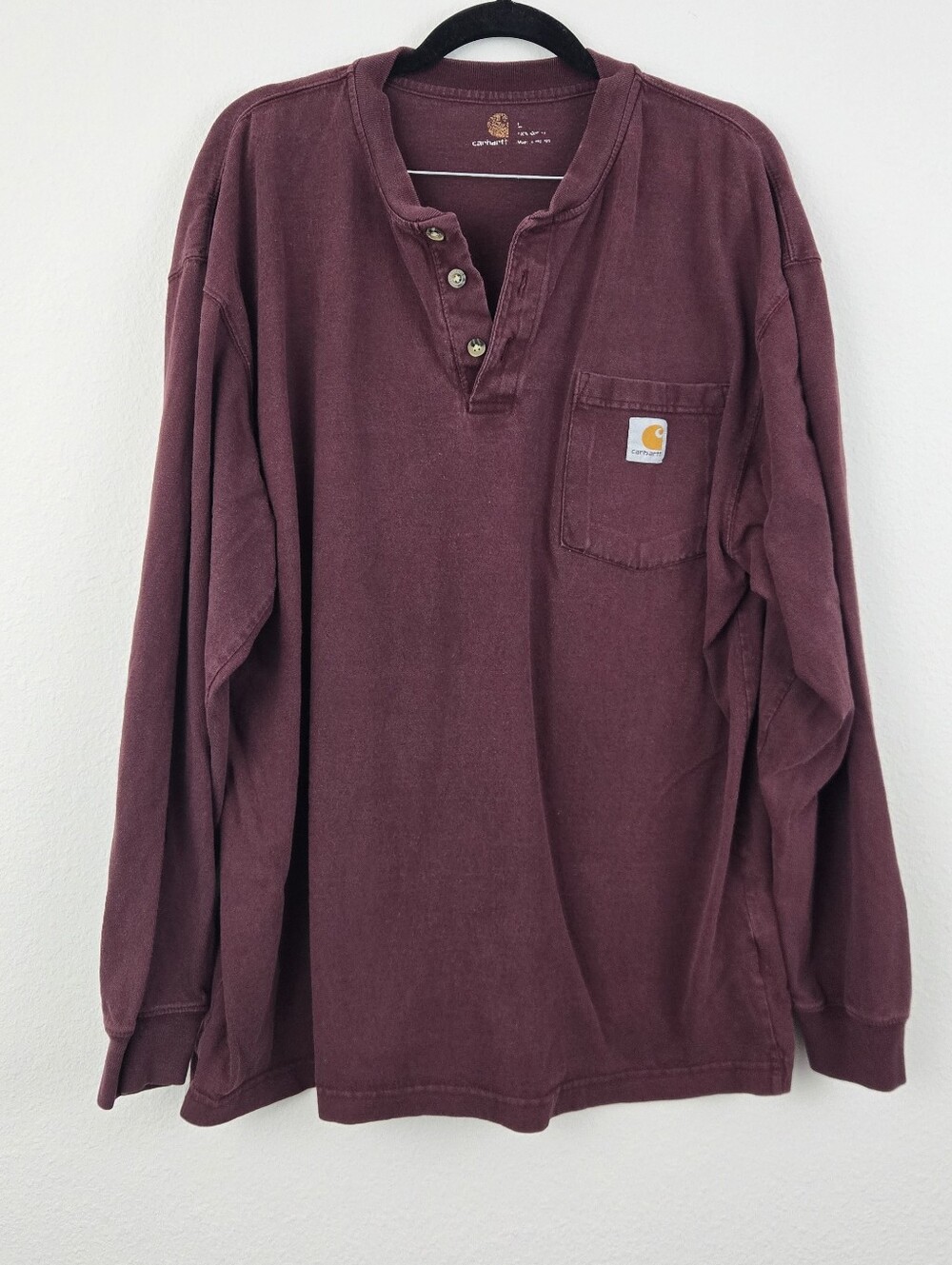 Carhartt Maroon Long Sleeve Henley